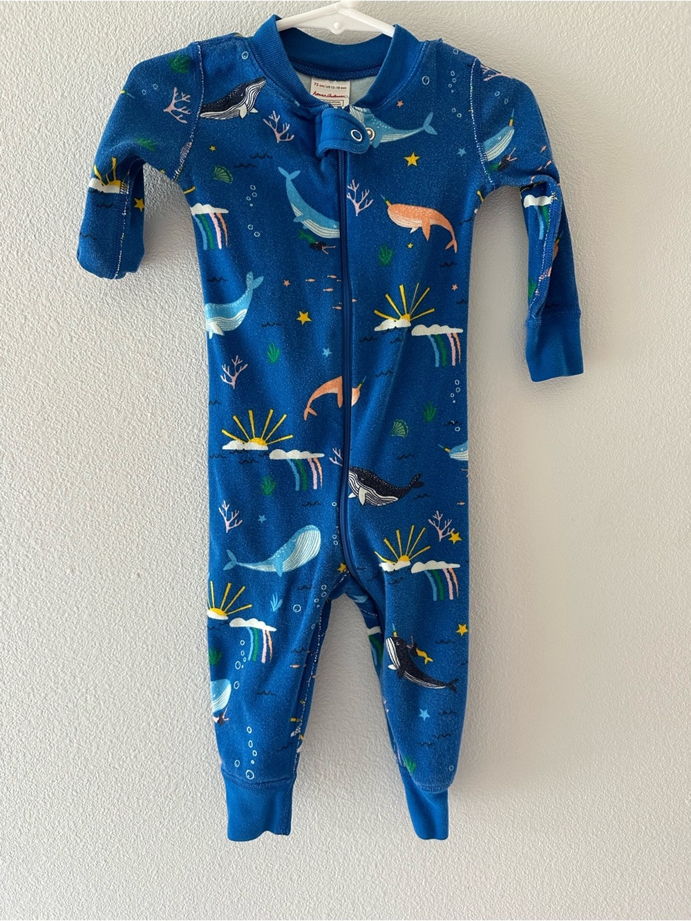 Hanna Andersson Whale Rainbow Sea life zippy 12-18